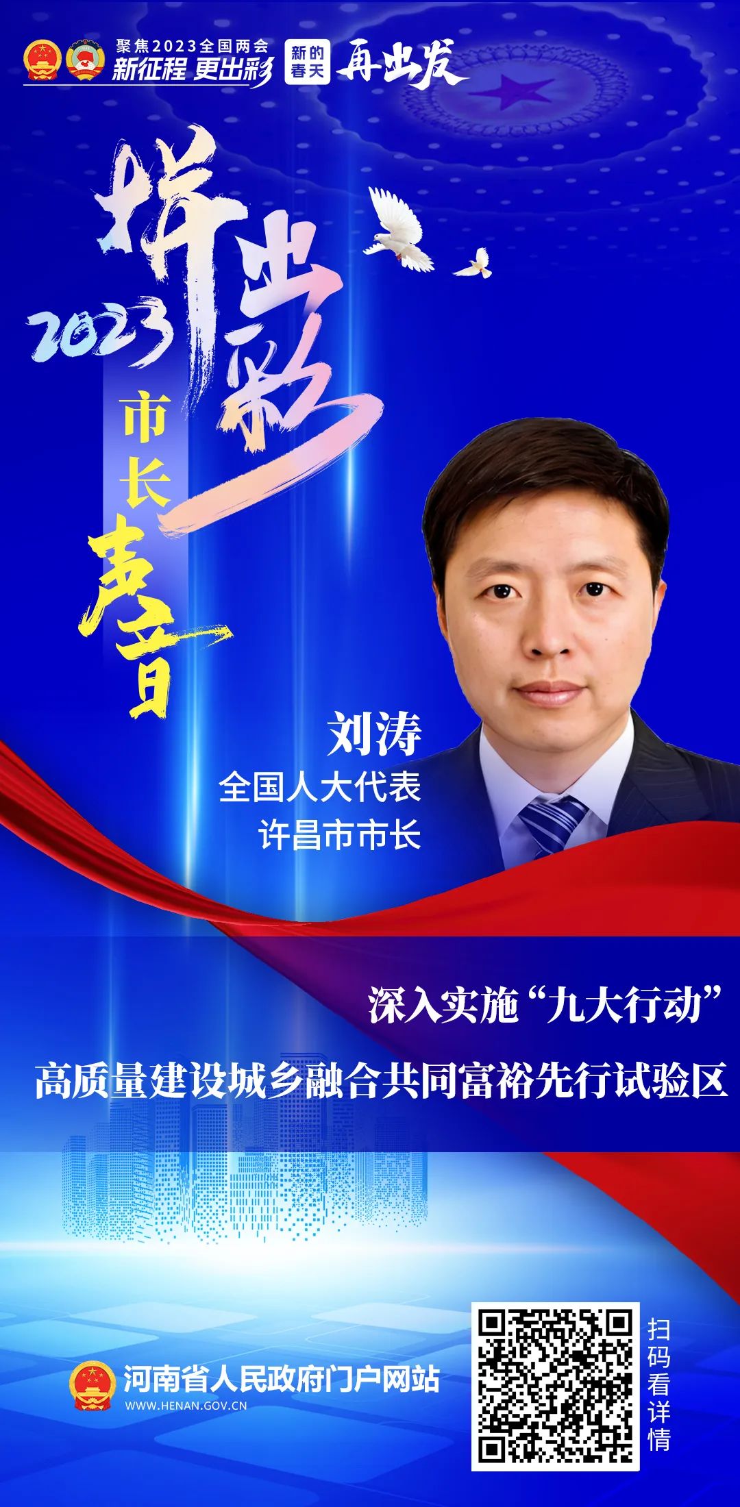 市长声音丨全国人大代表、许昌市市长刘涛:深入实施“九大行动” 高质量建设城乡融合共同富裕先行试验区